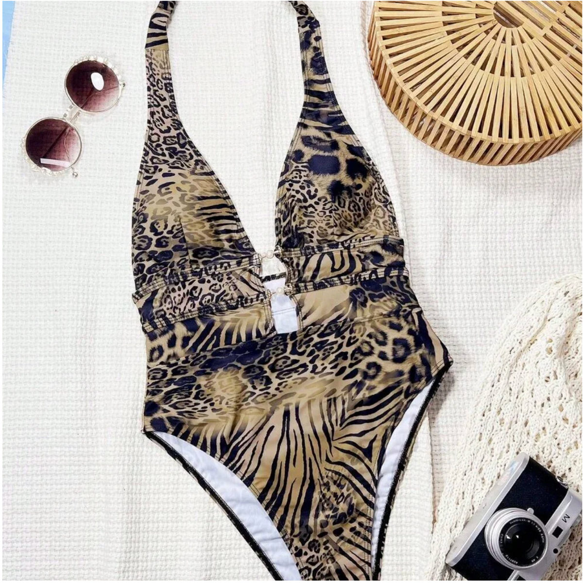 Leopard Muse Cutout One-Piece