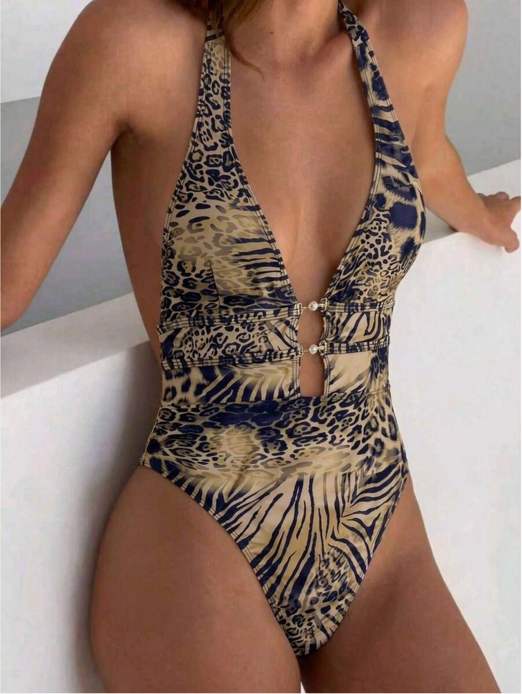 Leopard Muse Cutout One-Piece